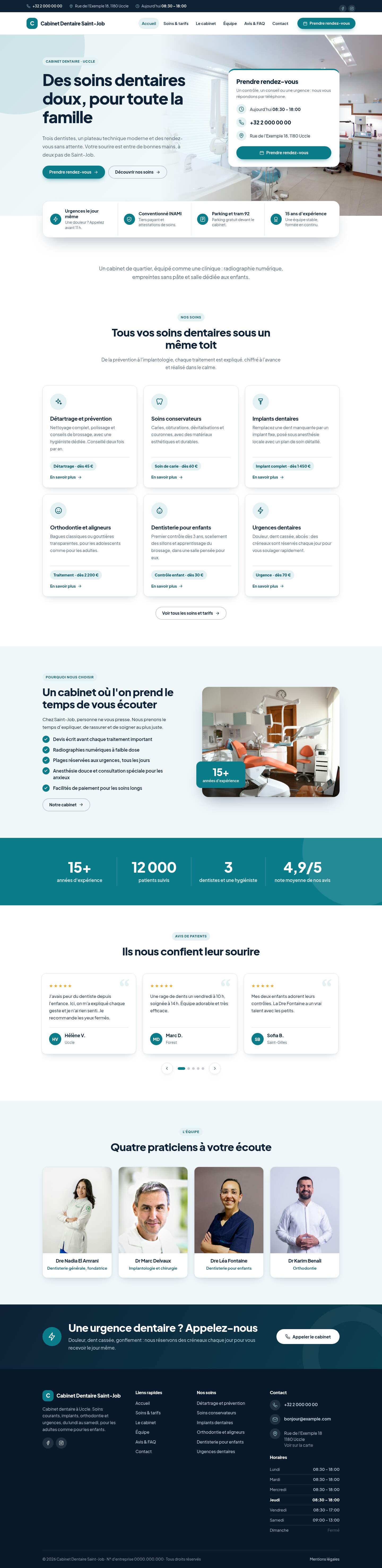 La page « Accueil » du modèle Anchor sur un ordinateur
