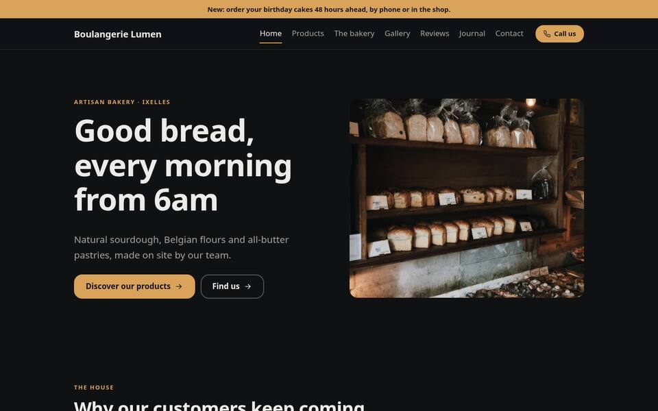 Home page top: text and photo side by side