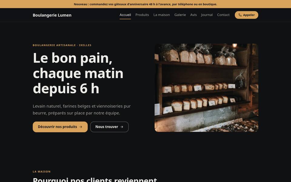 Haut de page : texte et photo côte à côte