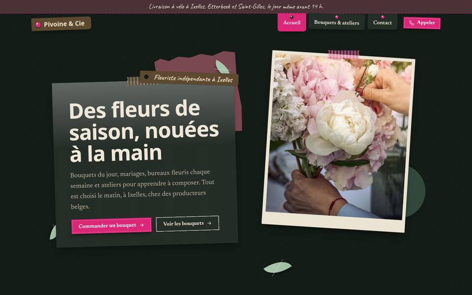 Tout à la fois : fond, couleur, écriture, haut de page, coins
