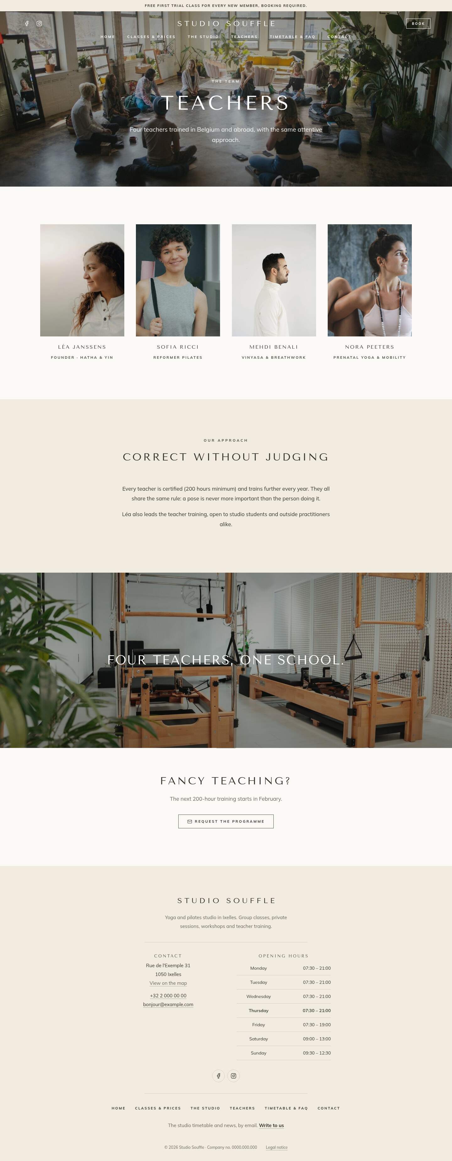 The “Teachers” page of the Cascade design on a computer