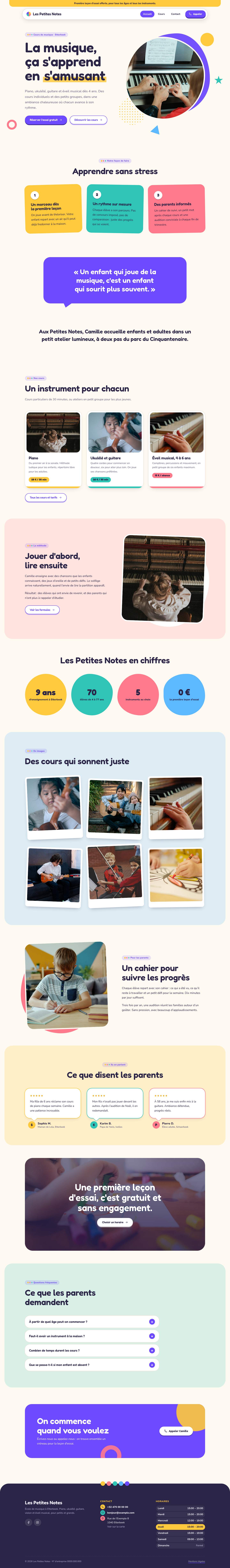 La page « Accueil » du modèle Chalk sur un ordinateur