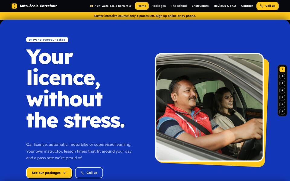 Home page top: text and photo side by side