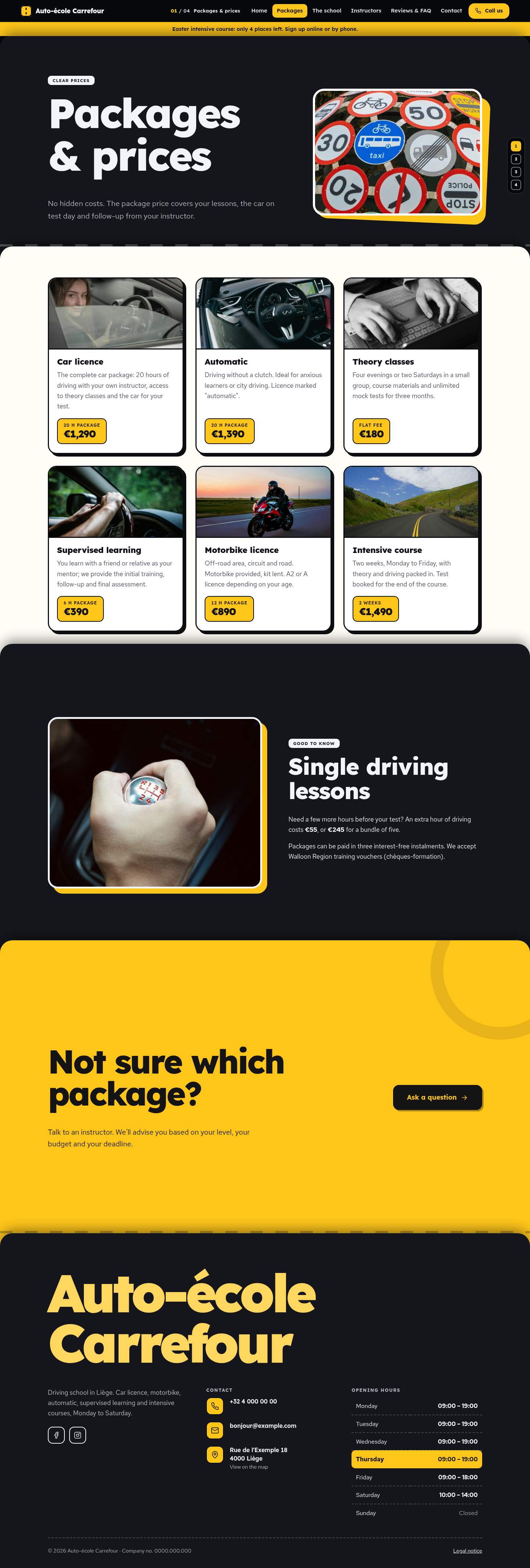 The “Packages” page of the Deck design on a computer
