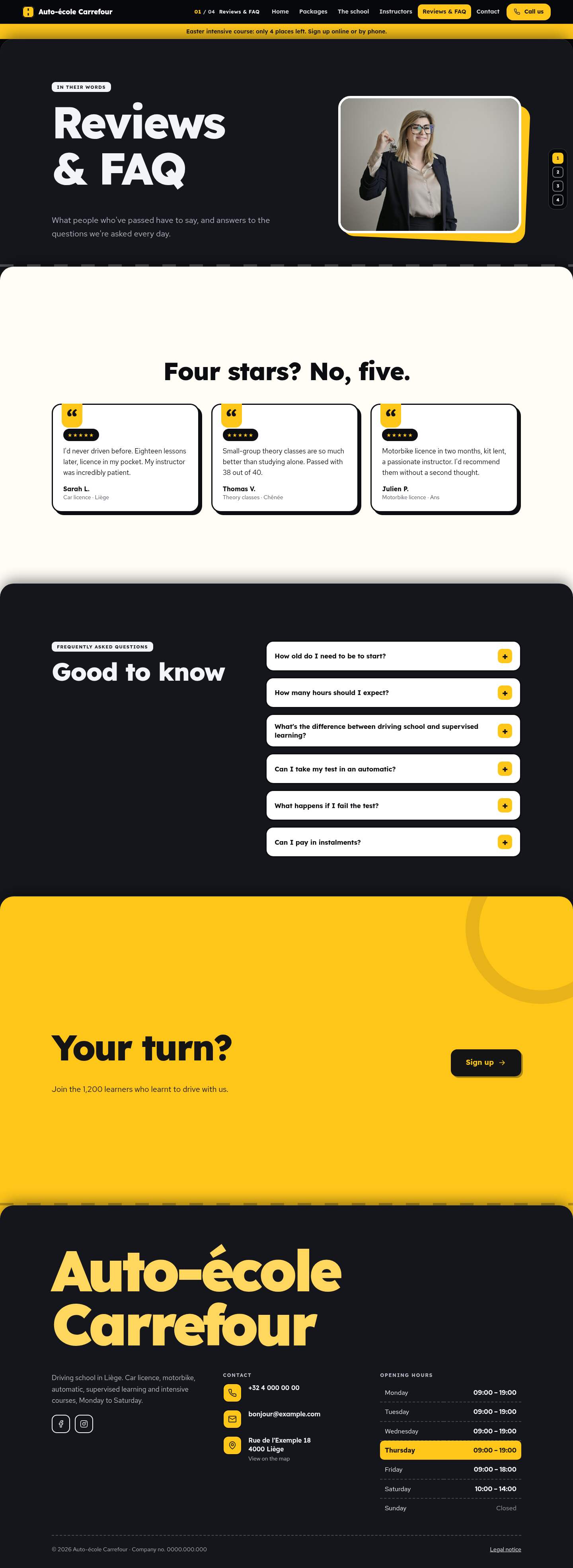 The “Reviews & FAQ” page of the Deck design on a computer
