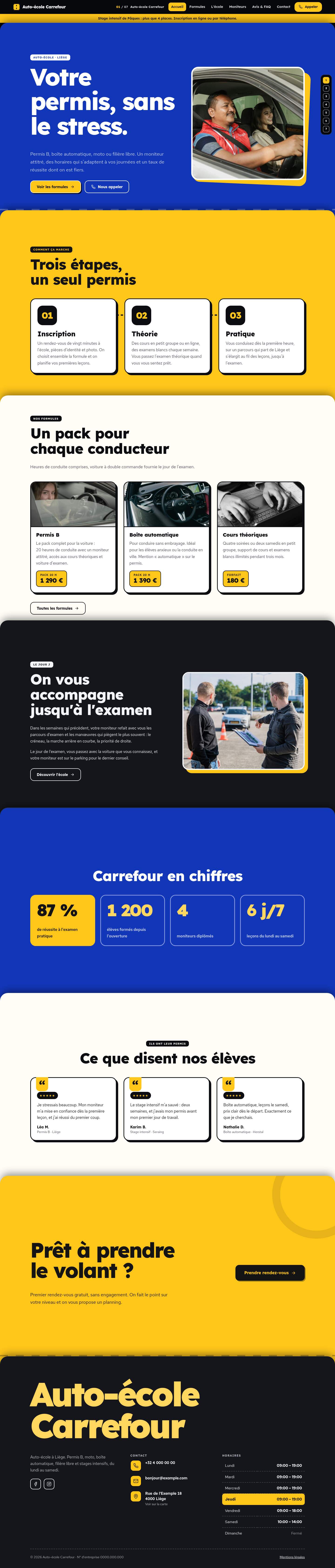 La page « Accueil » du modèle Deck sur un ordinateur