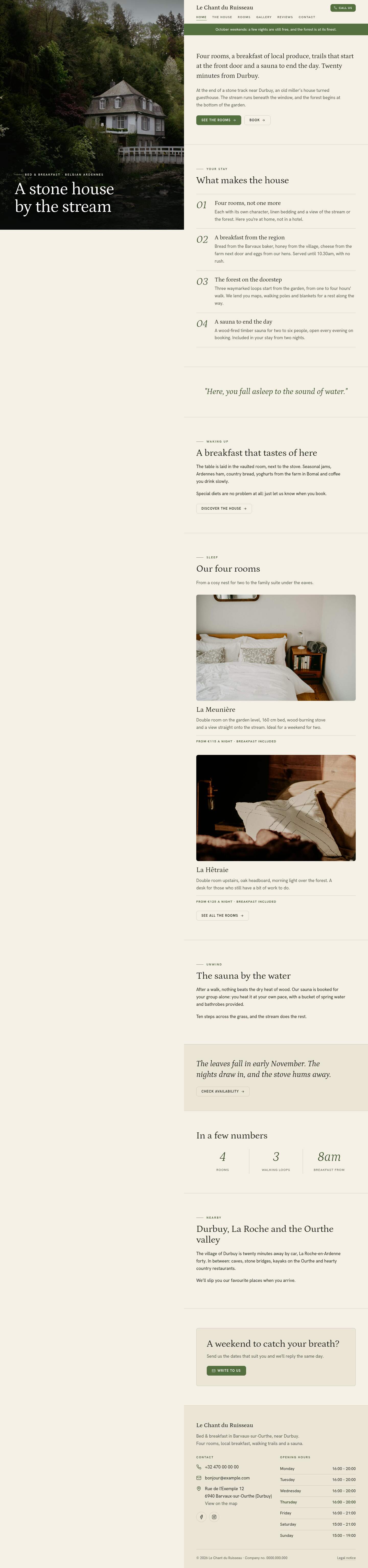 The “Home” page of the Diptych design on a computer