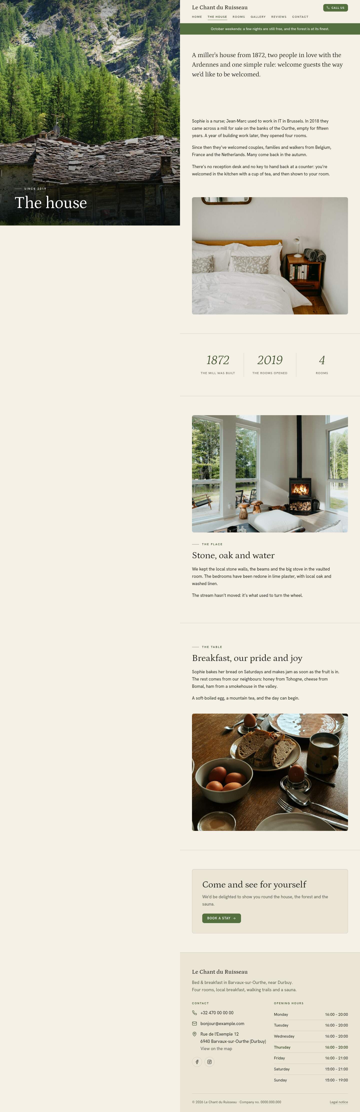 The “The house” page of the Diptych design on a computer