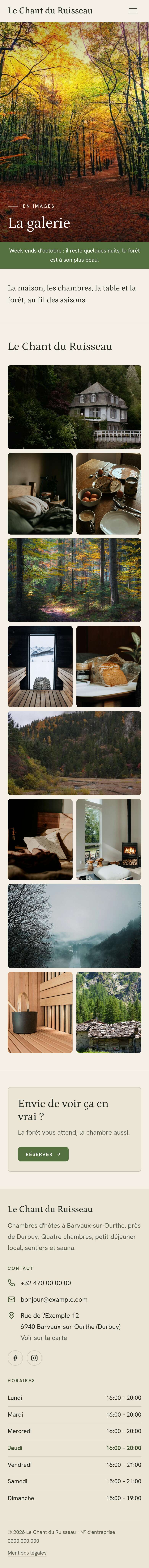 La page « Galerie » du modèle Diptych sur un téléphone, partie 1 sur 2