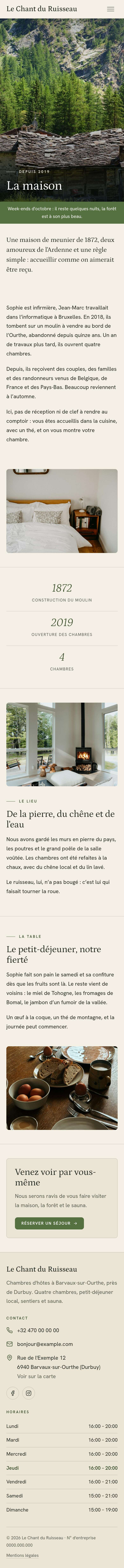 La page « La maison » du modèle Diptych sur un téléphone, partie 1 sur 2