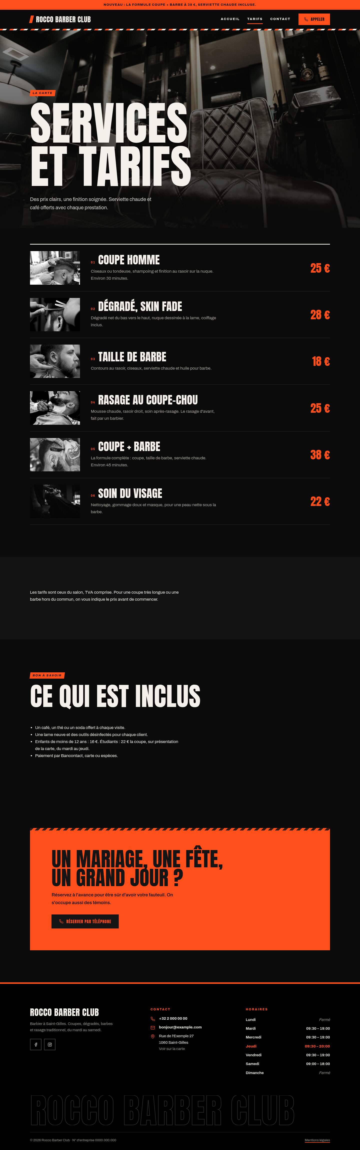 La page « Tarifs » du modèle Edge sur un ordinateur