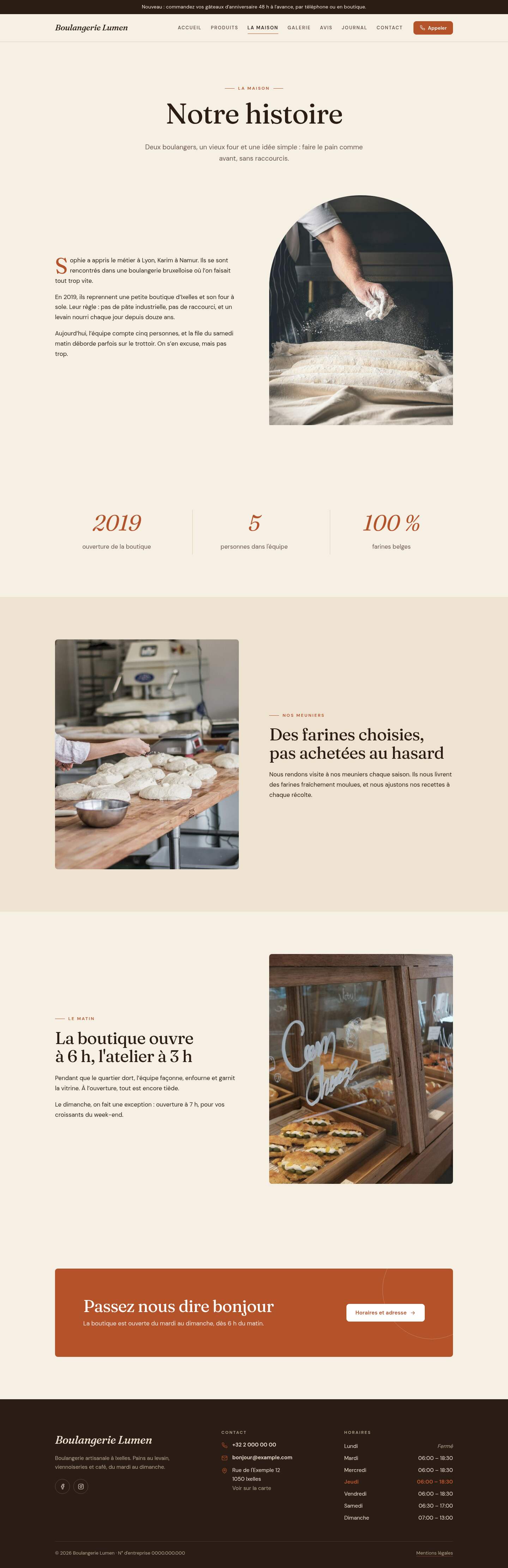 La page « La maison » du modèle Hearth sur un ordinateur