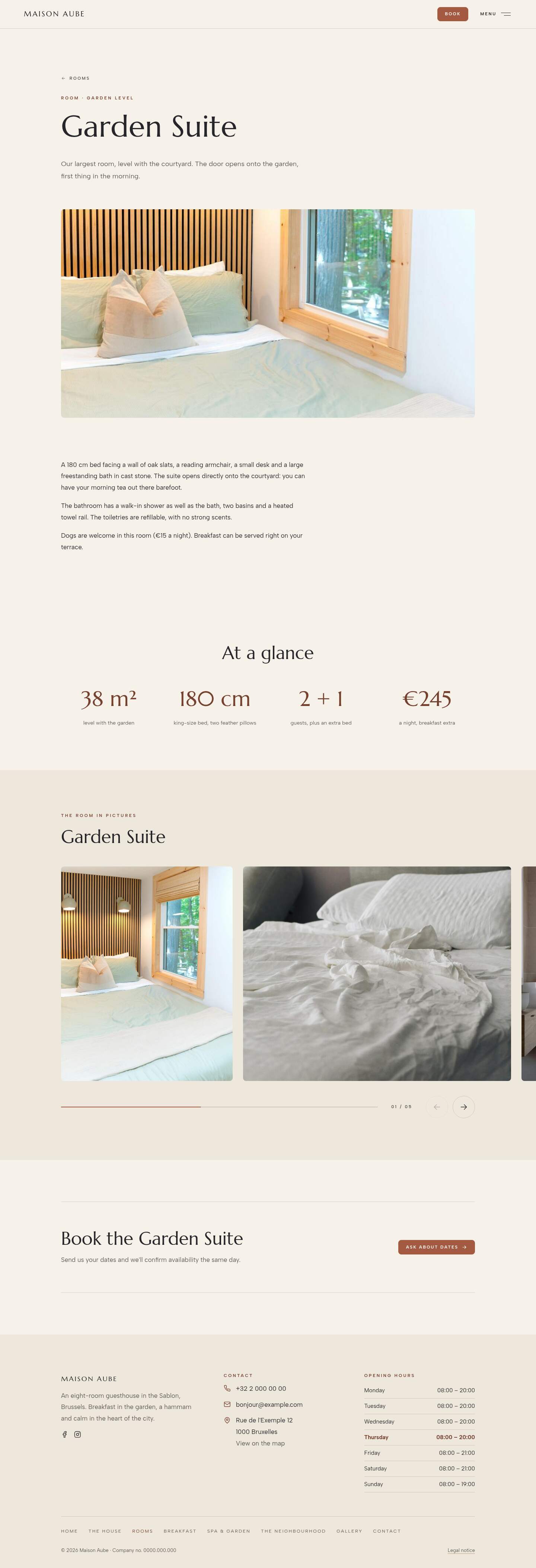 The “Garden Suite” page of the Horizon design on a computer