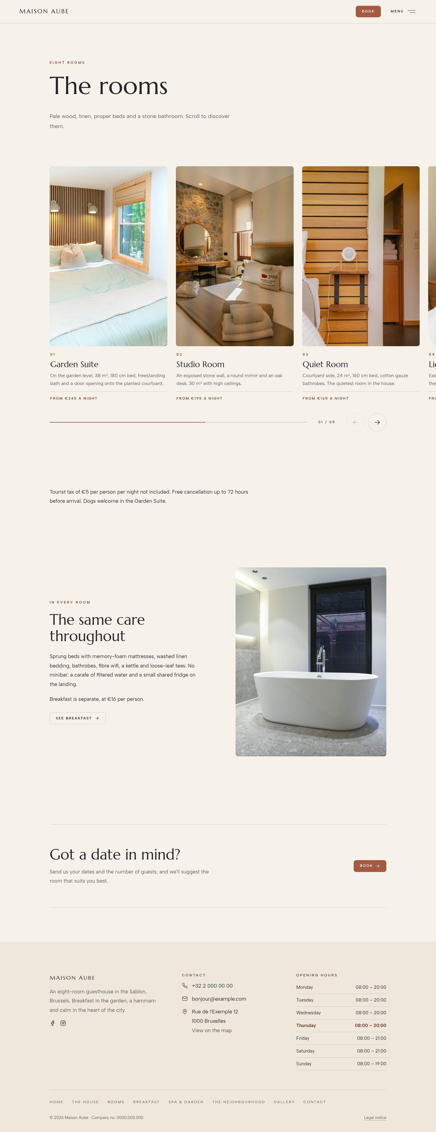 The “Rooms” page of the Horizon design on a computer