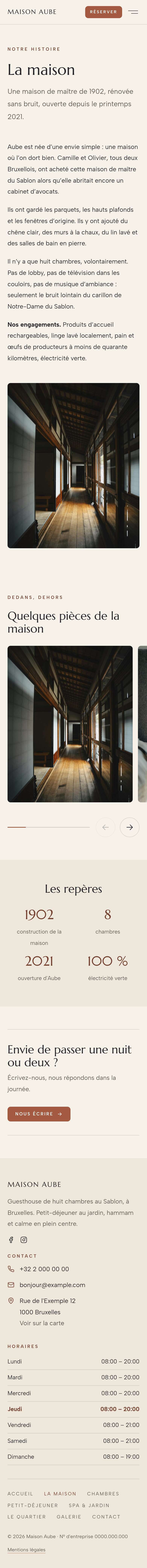 La page « La maison » du modèle Horizon sur un téléphone, partie 1 sur 2