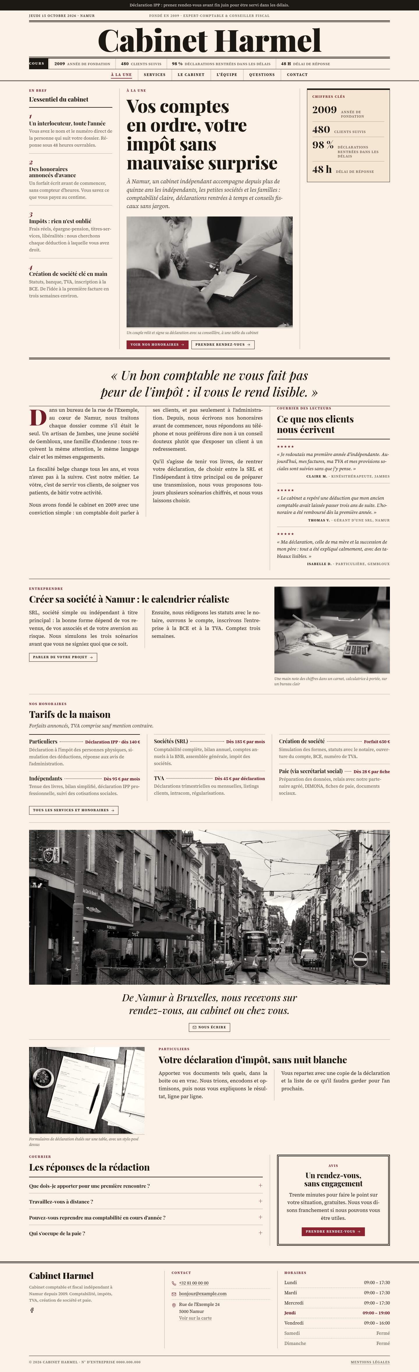 La page « Accueil » du modèle Ledger sur un ordinateur