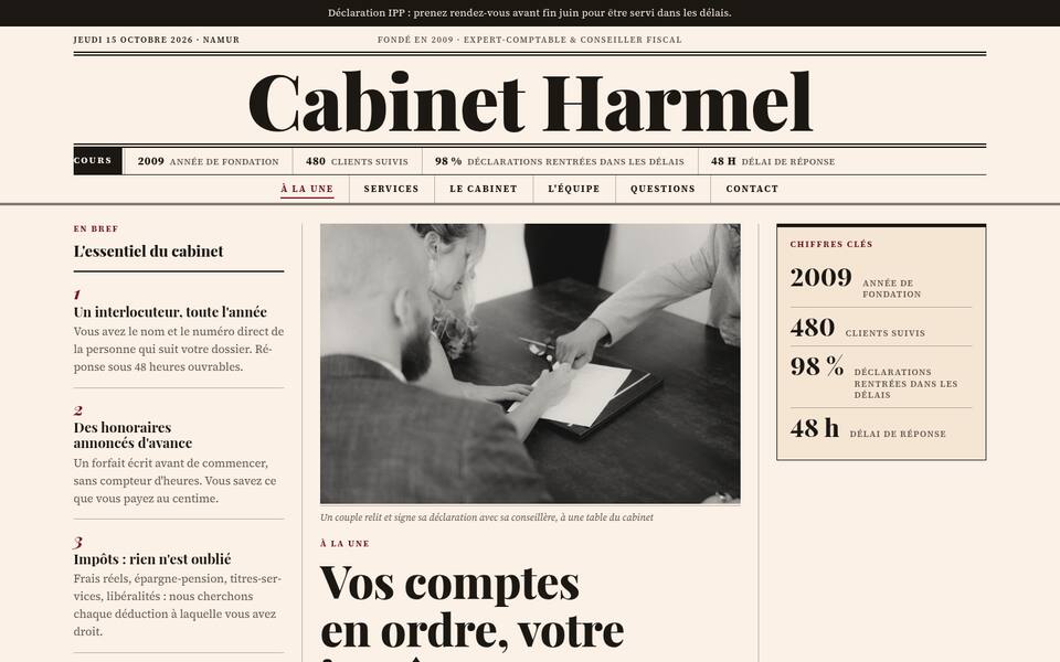 Haut de page : texte et photo côte à côte