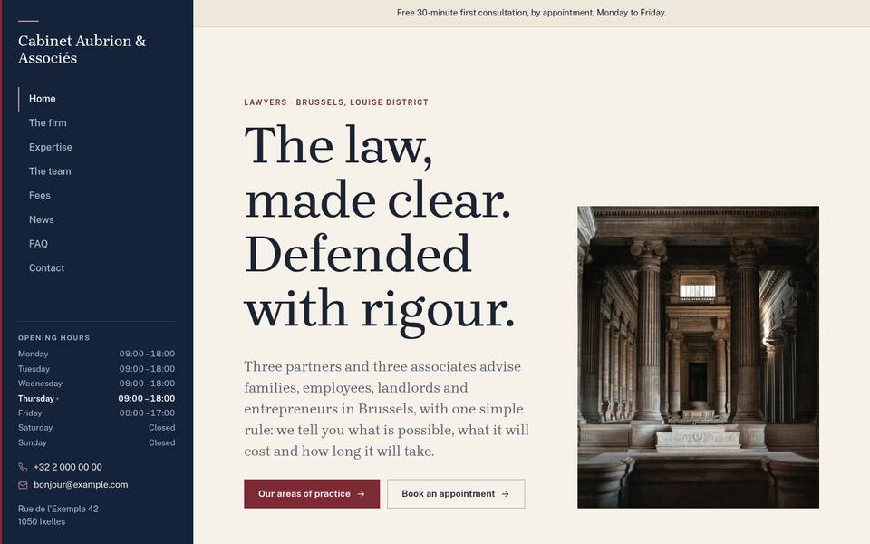 Home page top: text and photo side by side