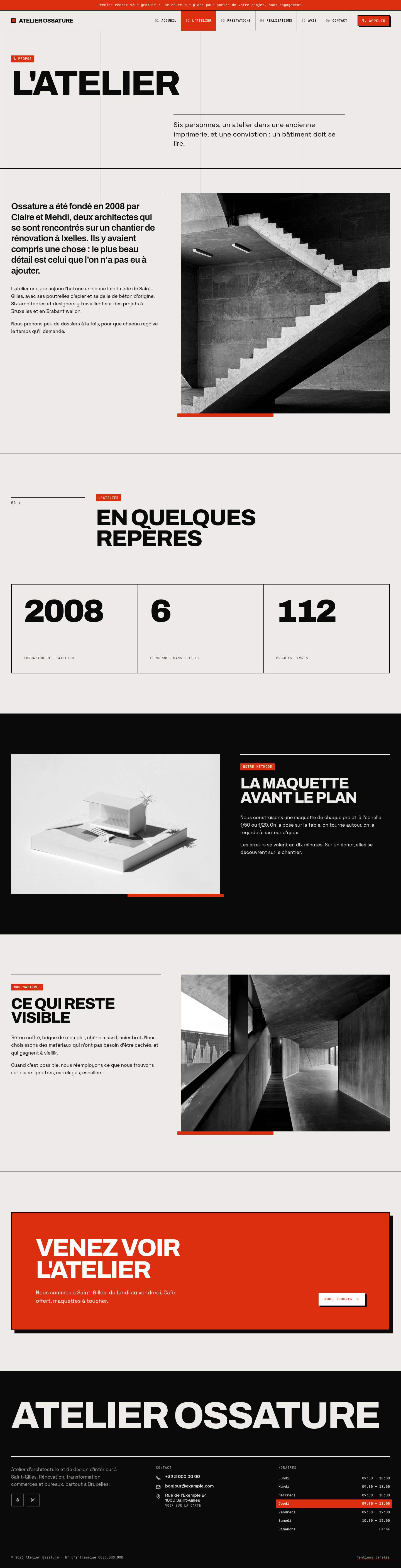 La page « L'atelier » du modèle Monolith sur un ordinateur