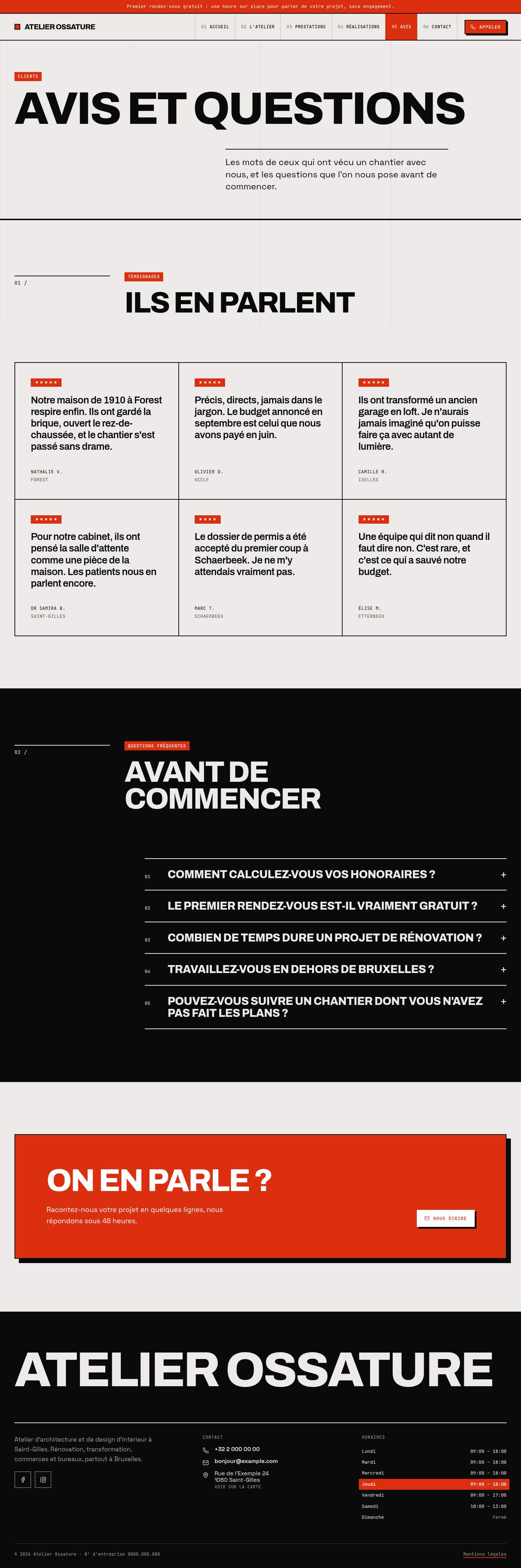 La page « Avis » du modèle Monolith sur un ordinateur