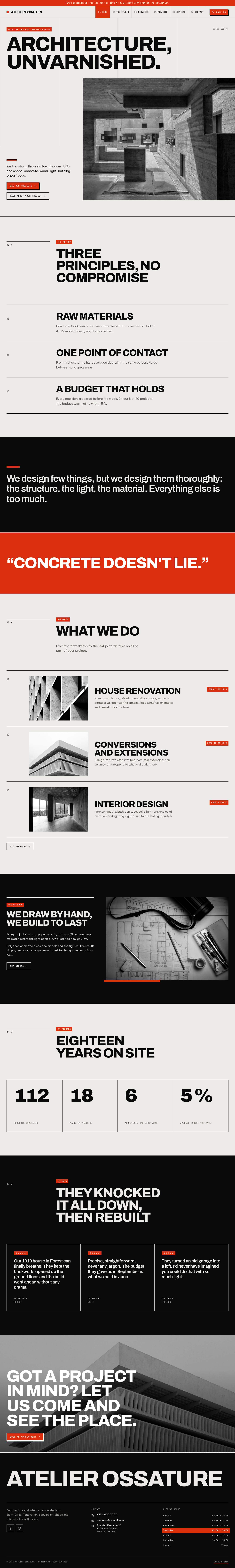 The “Home” page of the Monolith design on a computer