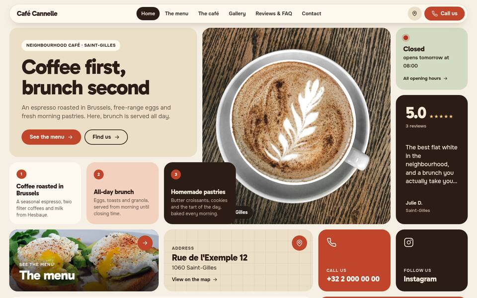 Home page top: text and photo side by side