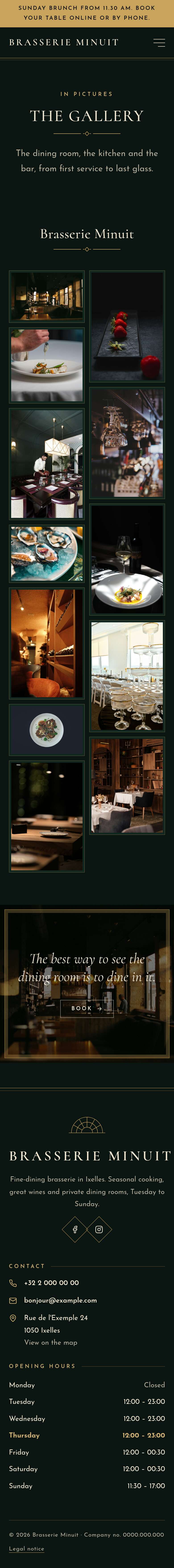 The “Gallery” page of the Nox design on a phone, part 1 of 2