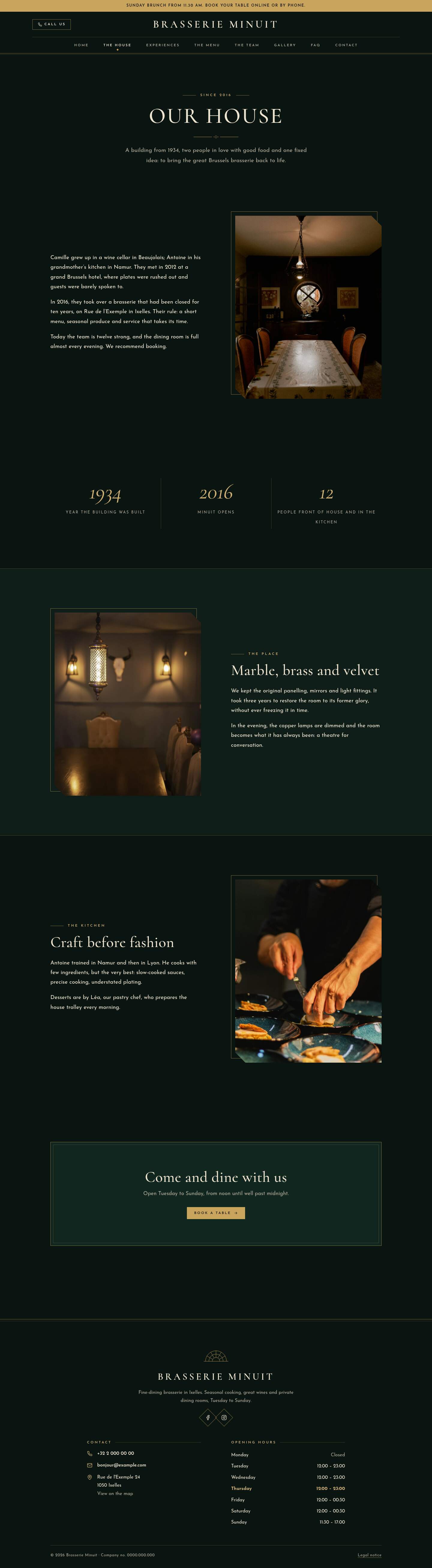 The “The house” page of the Nox design on a computer