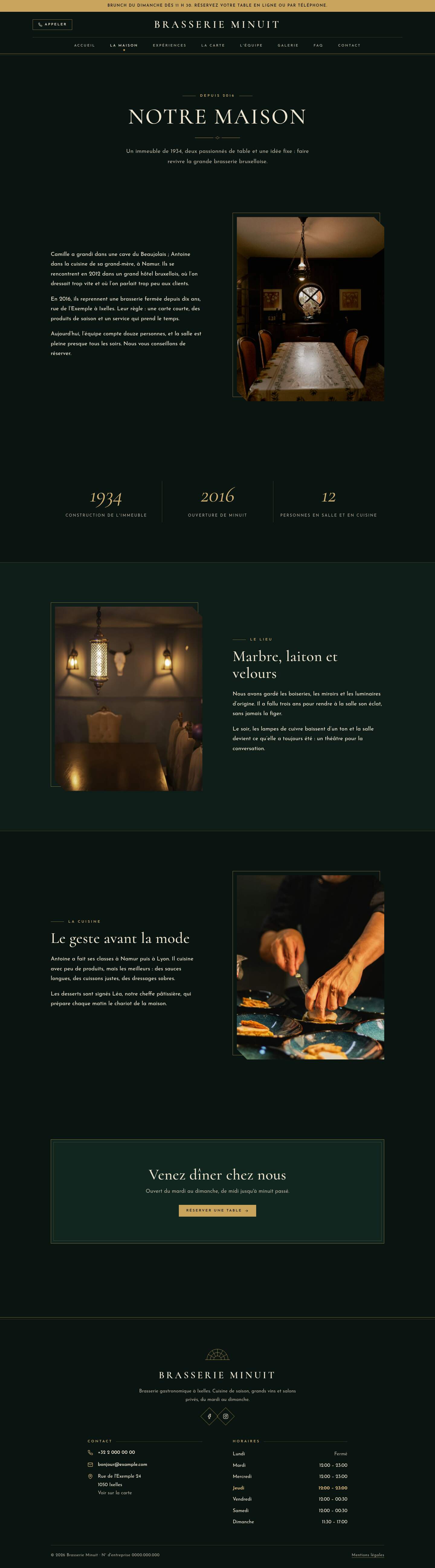 La page « La maison » du modèle Nox sur un ordinateur