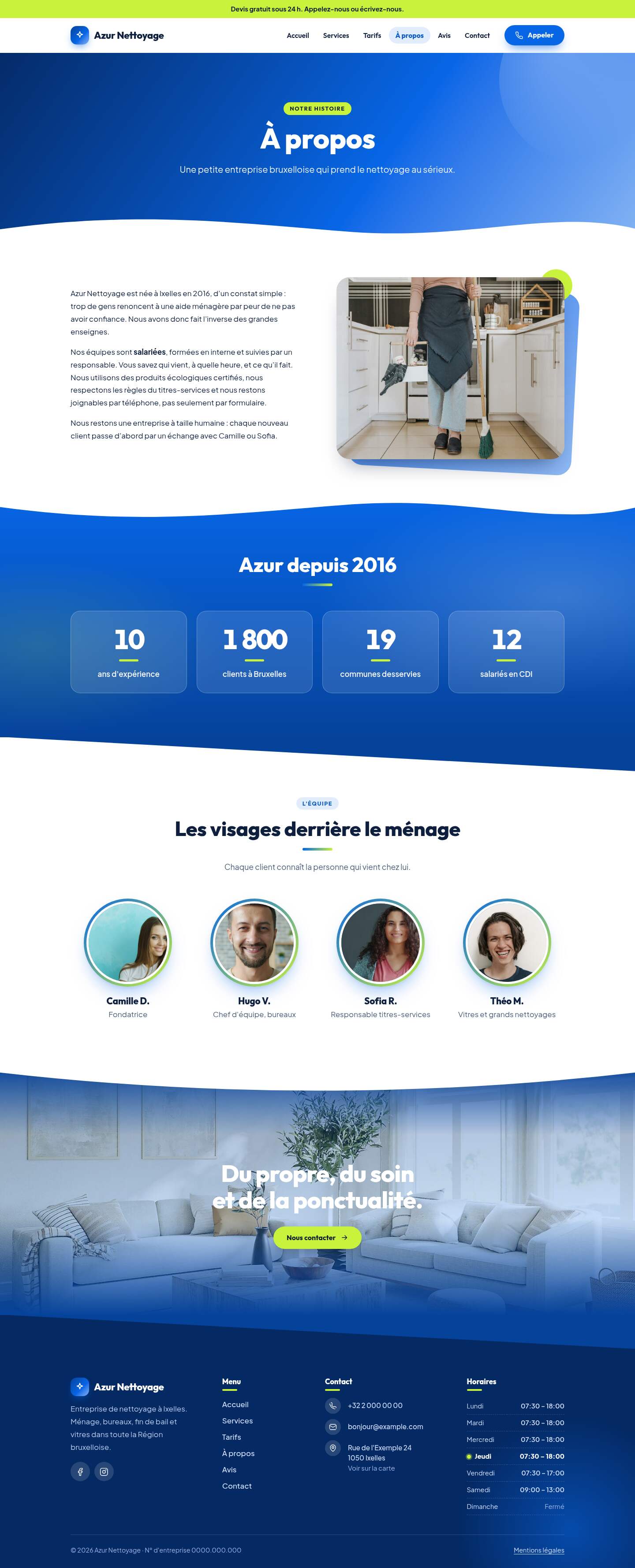La page « À propos » du modèle Summit sur un ordinateur