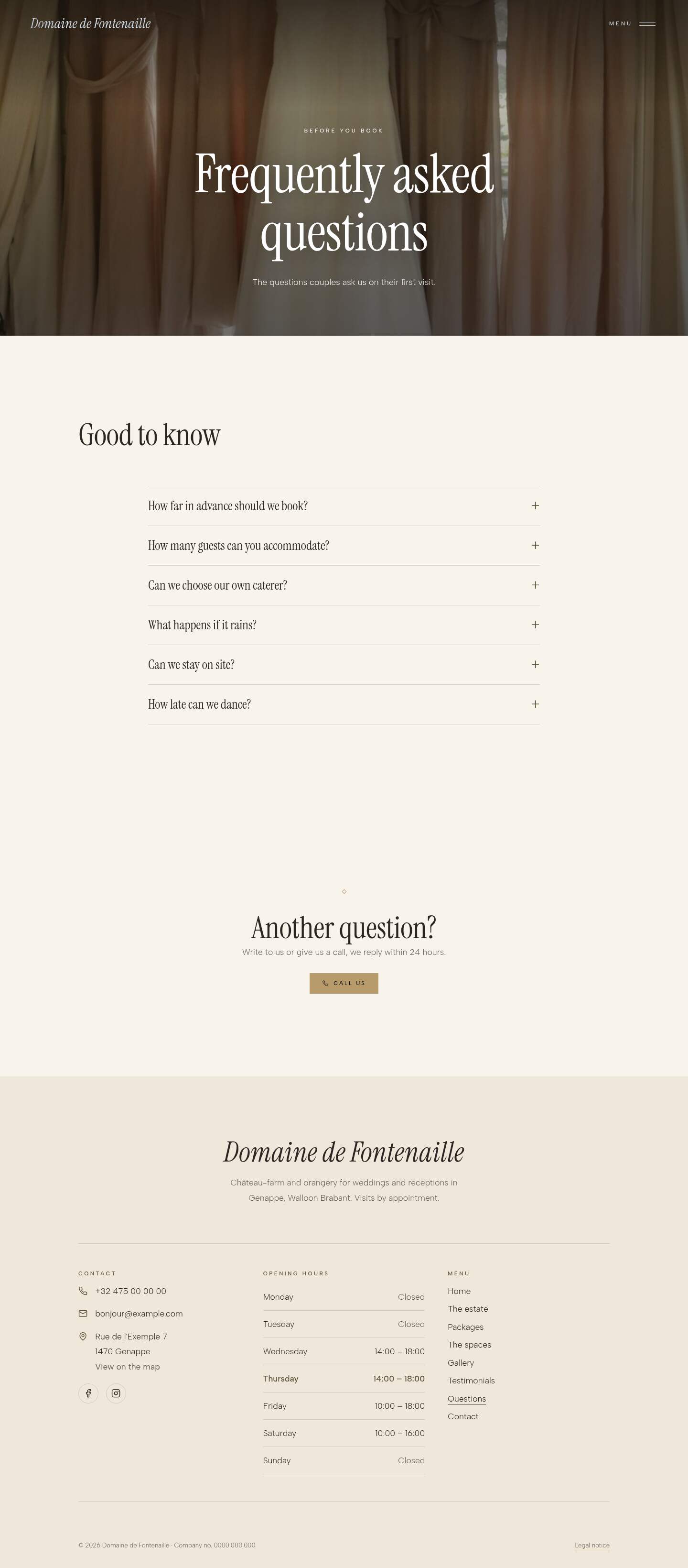 The “Questions” page of the Veil design on a computer