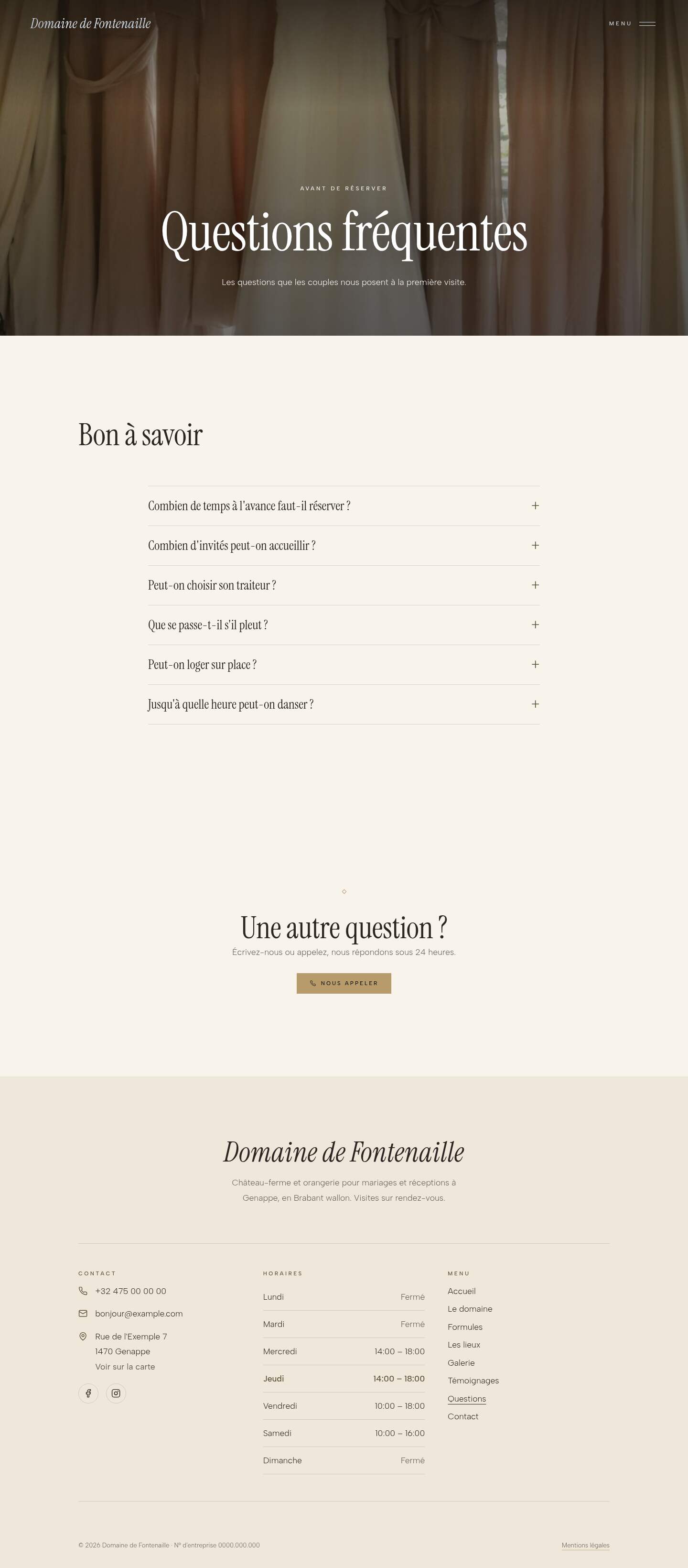 La page « Questions » du modèle Veil sur un ordinateur