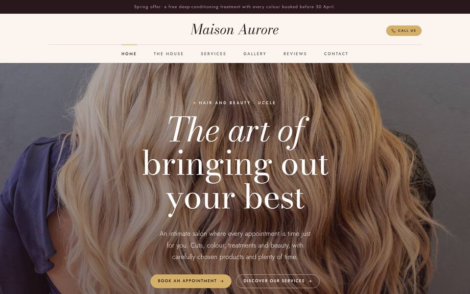 Home page top: large full-width photo