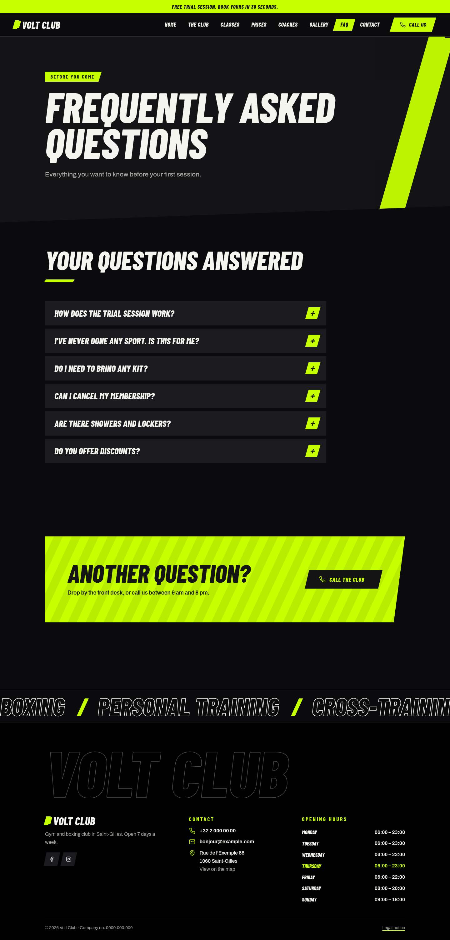 The “FAQ” page of the Volt design on a computer