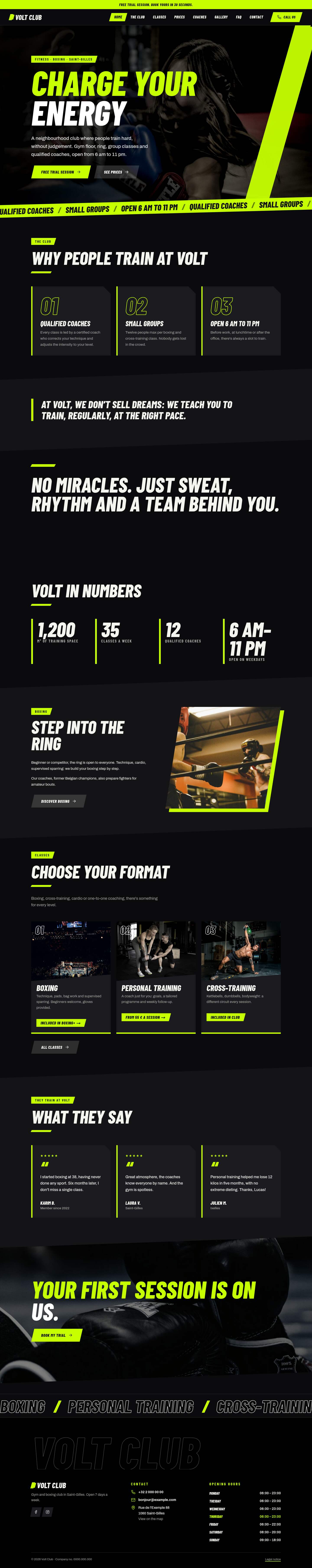 The “Home” page of the Volt design on a computer